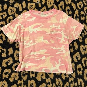 Pink camo baby tee